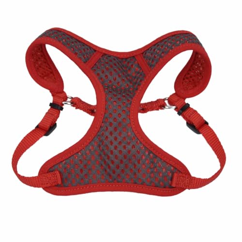 Coastal Pet Comfort Soft Sport Wrap Adjustable Dog Harness - Large & Small Dog Harness - Durable Harness for Dogs with Mesh Chest Pad - Grey with Red, 3/8" x 14-16" - color: Grey with Red, size: XXS (13-15" girth) - 3/8" x 14"-16"