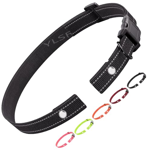 Collar Replacement Strap for Electronic Fence Training Barking Collar GPS Tracker Receivers-Compatible with Nearly All Brands and Models of Electric Collars -3/4 Inch Reflective Nylon Dog Collar Strap - color: A Black, size: 1 Pack