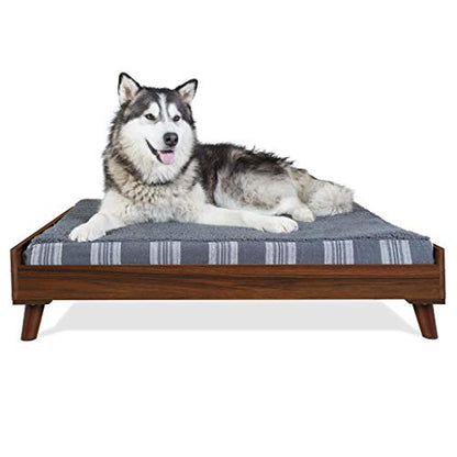 Furhaven Elevated Dog Bed Frame for 40" x 32" XL Dog Beds, Easy Assembly - Mid-Century Modern Bed Frame - Walnut, Jumbo/XL - color: Veneer Walnut, size: 40" x 32"