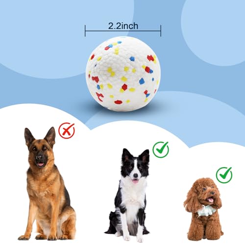 6 Pack Dog Balls, Specially Designed for Dogs that Like to chew, 2.2inch Stain-Resistant/Easy-Clean White Balls, Perfect for 2.2 Inch Automatic Dog Ball Launcher (ETPU Material) - color: white
