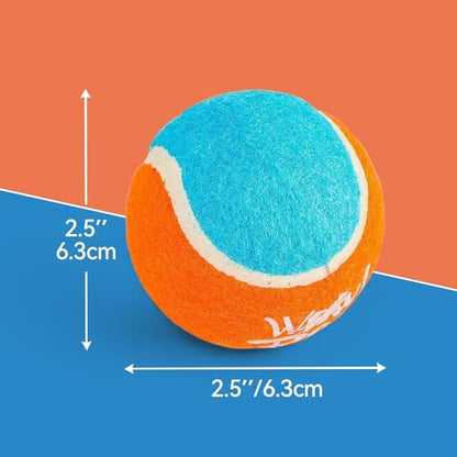 ALL FOR PAWS 2.5" Tennis Balls for Dogs, Dog Balls for Ball Launcher Toy, Bouncy & Durable Fetch Balls for Medium Large Dogs, 4 Pack Fetch Toy for Outdoor Play - size: 2.5"ball