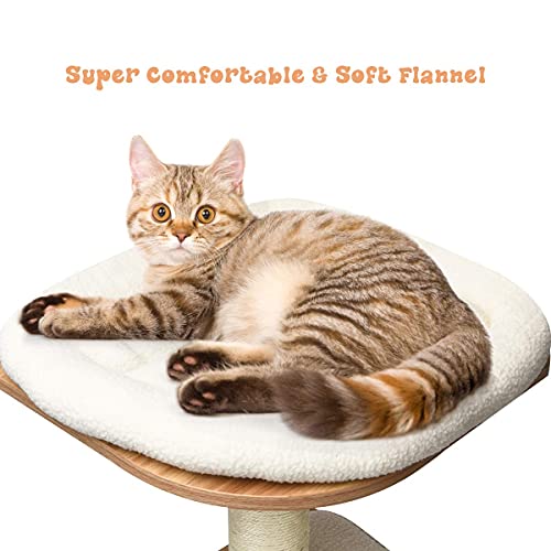 Tangkula Tall Cat Tree, 69-Inch Modern Cat Tower with Sisal Rope Scratching Posts, Wood Cat Tree with Multi-Layer Platform, Cat Condo Furniture with Washable Cushions for Indoor Cats Large Adult - color: Natural