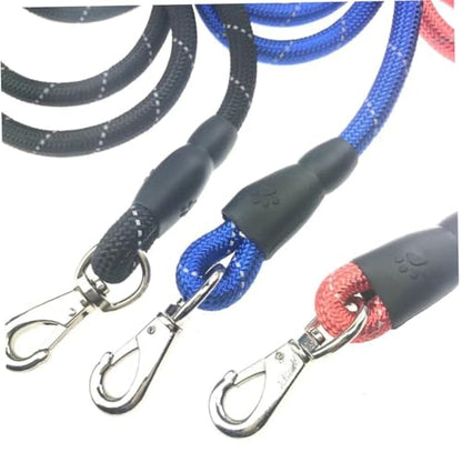 TOYANDONA Reflective Dog Leash 1.5m Black Pet Lead Haulage Cable Sturdy Rope for Walking and Training in Low Light Conditions