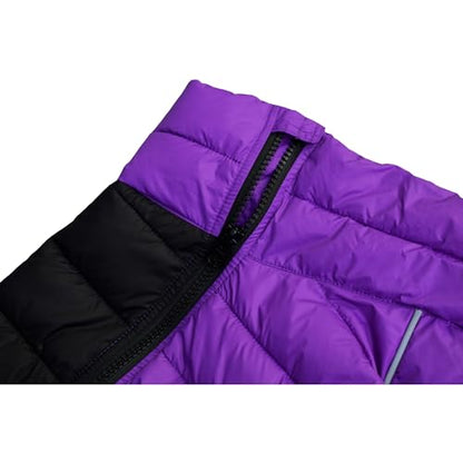 Purple Dog Jacket, Windproof & Waterproof, Reflective, Adjustable, Zippered, Snow Jacket for Small to Large Dogs - color: Purple, size: M (12.5inch Back)