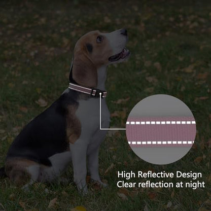 Reflective Dog Collar Padded with Soft Neoprene Breathable Quick Release Basic Dog Collars for Puppy Extra Small Dogs Pink Girl - color: Pink, size: XS:width 5/8"neck 8-10.5"