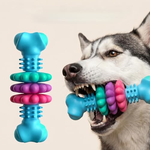 1PCS Chew Bone for Aggressive Chewers, Thermoplastic Rubber Geometric Dog Toy for Dental Health & Boredom Relief, for Medium Dogs