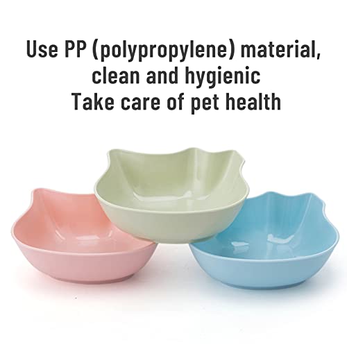 3Pcs Shallow for Bowl Fatigue Pet Food Bowls Wide Non Slip Dish for Kitten Puppy Short Legged Cats