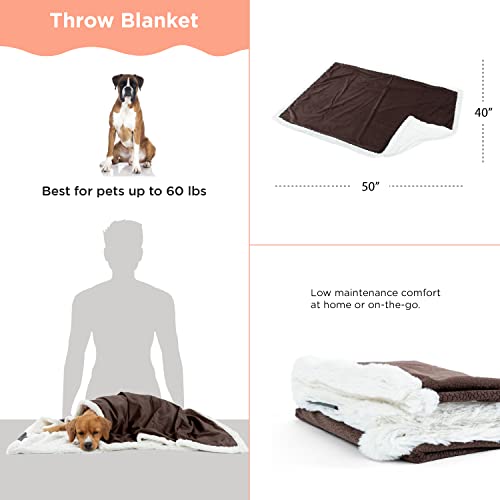 Best Friends by Sheri Premium Self-Warming Ilan Microfiber Faux Fur Pet Throw Blanket 40x50 in Brown - color: Dark Brown