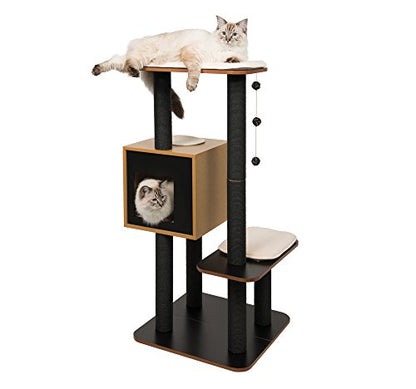 Vesper Cat Tree, High Base, Walnut, 52045 - color: Walnut