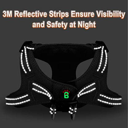 Dog Harness Step in Dog Vest Harness, Reflective Adjustable Puppy No Pull Harness Breathable Soft for Small and Medium Dogs Cats, Black, XS - color: Black, size: X-Small