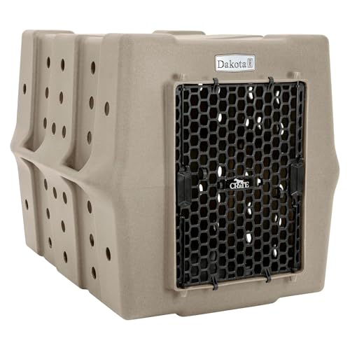 Dakota 283 Canine Rough and Tough Economy Dog Crate w/ Removable Two-Way Door - Heavy Duty Outdoor Kennel for Large Breed Dogs (Sandstone, Large) - color: Sandstone, size: Large