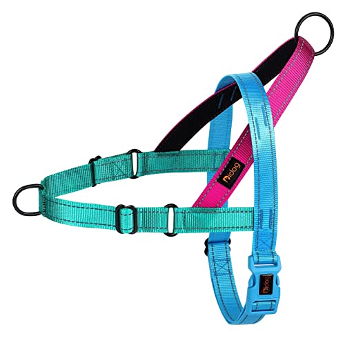 Didog No Pull Dog Harness with Soft Padded Handle, Quick Fit & Lightweight Adjustable Vest Harness, Easy for Training Walking for Small & Medium and Large Dogs(Blue,L) - color: Blue, size: L:Chest 27-34", Fit 55-80 lbs