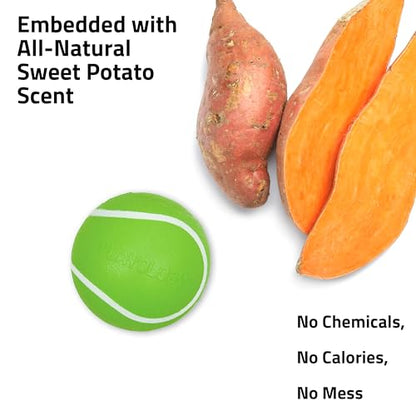 Playology Dog Toys | Squeaky Chew Ball - Bouncy Durable Floating Fetch Ball for Dogs | Jumbo Sweet Potato Scented Toy - Easy to Clean and Made from Non Toxic Materials - size: Jumbo, style: Sweet Potato