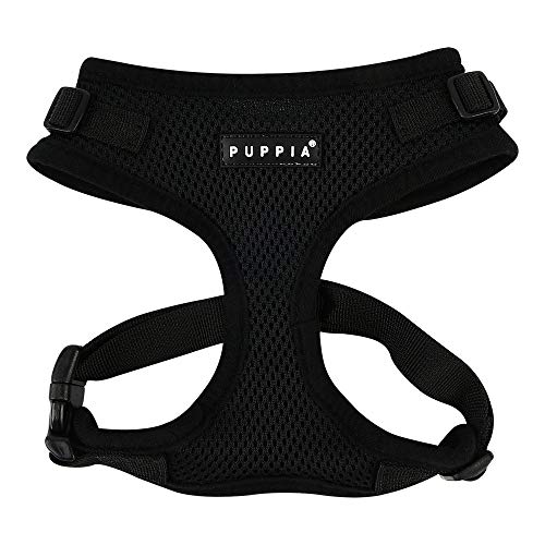 Authentic Puppia RiteFit Harness with Adjustable Neck, Black, Medium - color: Black, size: Medium