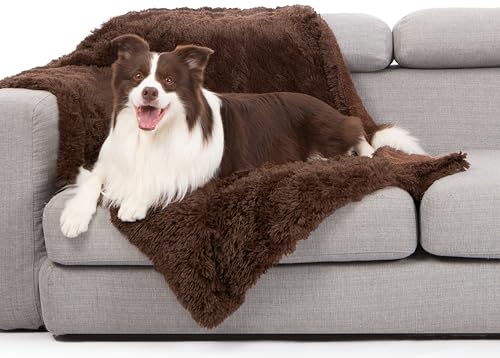 gogobunny Waterproof Dog Blanket for Couch & Furniture Protection - Super Soft Reversible Throw for Large Dogs & Cats, Calming Washable Fur & Sherpa Pet Blanket (40x50 Inch, Chocolate) - color: Chocolate, size: 40x50 Inch (Pack of 1)