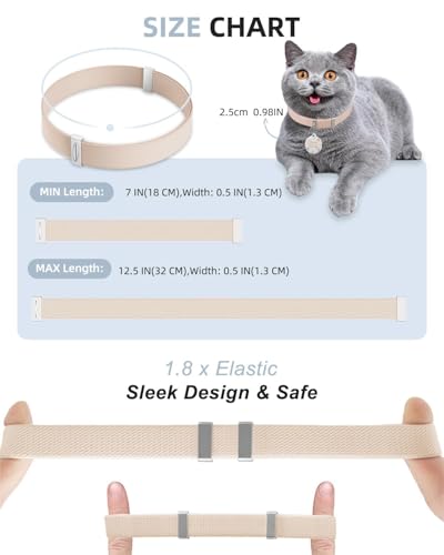 Cat Collar with Bell, Stretch Elastic Quick Release, Non Breakaway Lightweight Kitten Collar for Girl Boy Cats, Pet Supplies,Gifts,Accessories, Light Brown - color: Light Brown