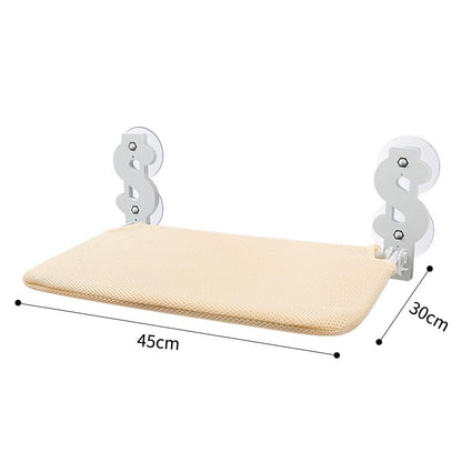 Cat Hammock, Four Seasons Pet Nest Suction Cup Cat Hammock,Window Sill Glass Hanging Cat Hammock Foldable Cat nest Supplies,30X45cm (A-Style, Khaki) - color: Khaki, size: A-style