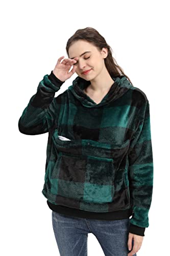 LINYUCHEN Cat Pouch Hoodie Large Pet Pouch Sweatshirt Puppy Kitten Holder Carrier Pullover Tops for Women - color: Green, size: Medium