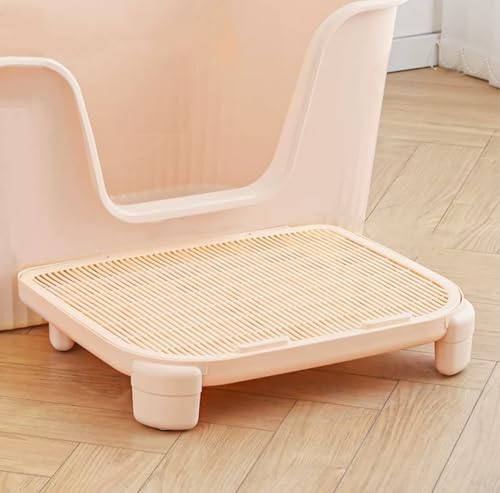Cat Litter Mat Litter Trapping Mat,19.69"X15.95"X3.54" Litter Box Mat,Waterproof Cat Mats for Litter Large,Easy Clean,Non-Slip Litter Mat for Cat,Urine-Proof Kitty Litter Catcher Mat,Washable (Cream) - color: Cream, size: 3.54" High