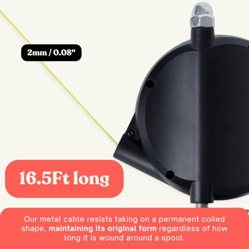 Heavy Duty Wall Mount Retractable Dog Tie out Cable for Small to Large Dogs-No Tangle Tie out Rope for Secure Yards/Garden-Heavy Duty Retractable Dog Leash-Ultimate Line for Outside Extends to 16.5 Ft - style: Wall Mount