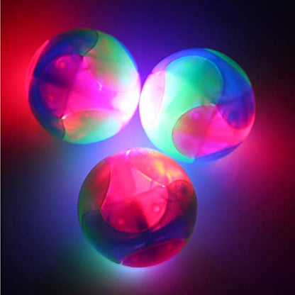 2 pcs Large Light Up Dog Balls Flashing Elastic Ball Bouncy Glow in The Dark Interactive Jumping Blinking Dog Ball Pet Toys for Golden Retriever,Labrador,Large Dogs - color: 2 pcs Large smooth balls