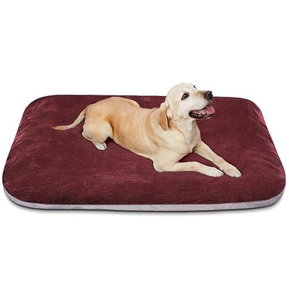 Super Soft Large Dog Bed, 39 Inches Orthopedic Foam Pet Beds with Anti Slip Bottom, Dog Sleeping Mattress with Removable and Washable Cover, Burgundy L,39'' X 33.5'' X 3.7'' - color: Burgundy, size: 39.0"L x 33.5"W x 4.0"Th