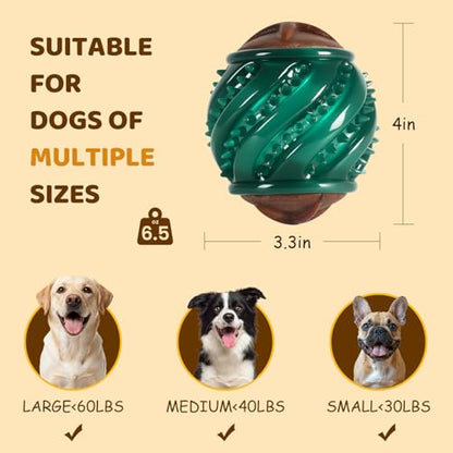 Interactive Dog Toys with Built-in Treats: Rolling Lick Ball for Dogs, Beef Flavor Enrichment Dog Treat Toy to Keep Them Busy, Mental Stimulation Toys for Small Medium Large Breed, Indoor Outdoor Use