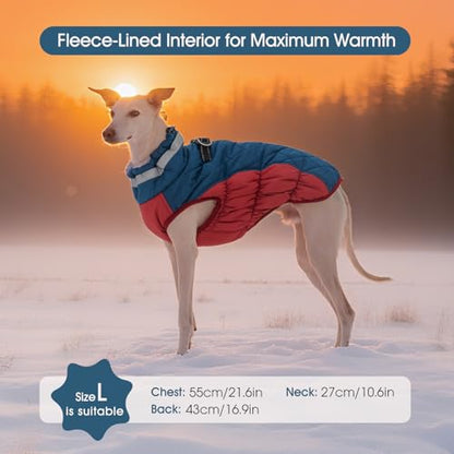 FUAMEY Dog Coat for Small Dogs,Waterproof Dog Winter Jacket with Harness Built in Puppy Cold Weather Coats Reflective Pet Vest with Zipper Warm Fleece Dogs Snowsuit Windproof Dark Blue XS - color: Dark Blue, size: XS(chest:14in)