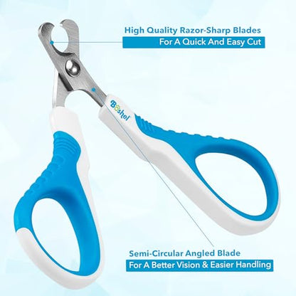 BOSHEL Cat Nail Clipper - Razor-Sharp & Angled Cat Clippers for Nails with Comfy Grip Handles. Lightweight & Safe Grooming Solution - Ideal for Smaller Pets - size: Small - Angled