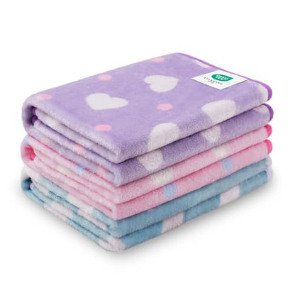 1 Pack 3 Blankets Super Soft Cute Dot Pattern Pet Blanket Flannel Throw for Dog Puppy Cat Purple/Pink/Cyan Small - color: Purple/Pink/Cyan, size: 23x16 inch (Pack of 3)