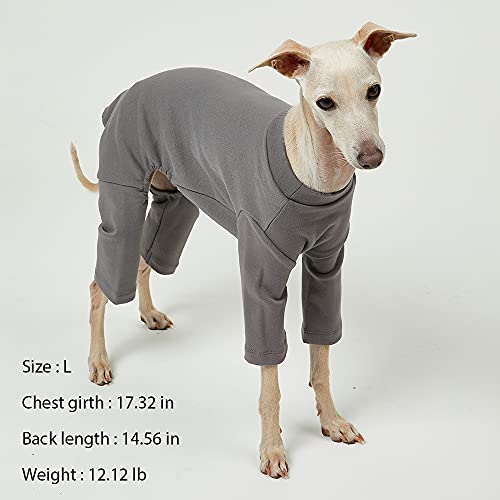 Basic Dog Pajamas Pastel Durable and Elastic Dog Onesie Apparel Outfits Doggie Jammies (Medium, Gray) - color: Gray, size: Medium