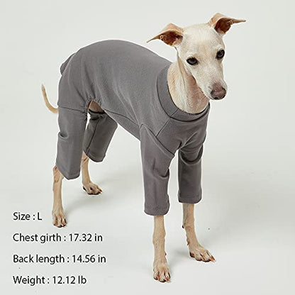Basic Dog Pajamas Pastel Durable and Elastic Dog Onesie Apparel Outfits Doggie Jammies (Medium, Gray) - color: Gray, size: Medium