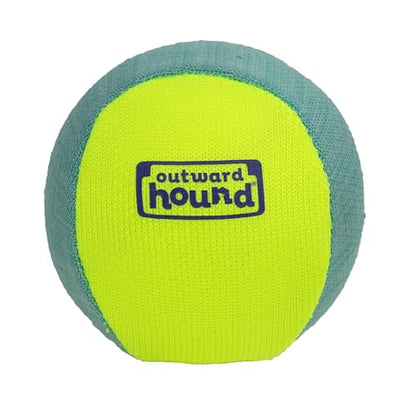 Outward Hound FlyFetch Squeak Ball Dog Toy, Extra‑Loud Squeaker, Durable Foam Core, Floats in Water, All Breeds, 4"