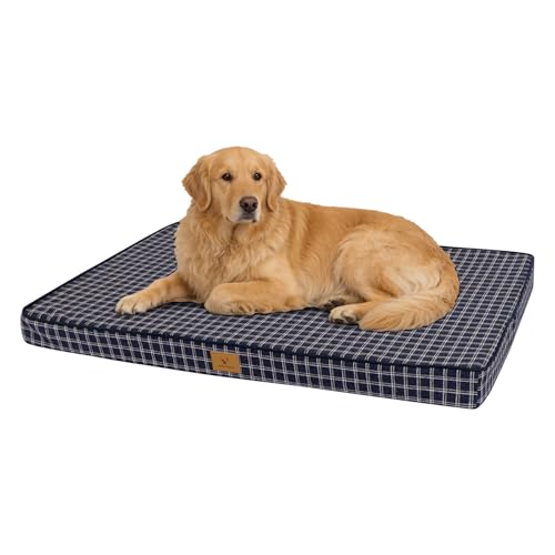 Flex Grid Memory Foam Dog Bed for Large Dogs, Large Washable Dog Bed with Removable Cover, Flex Grid Memory Foam Support & Anti-Slip Bottom, Joint Relief Pet Sleeping Mat for Dogs (Navy, Small) - color: Navy, size: Small