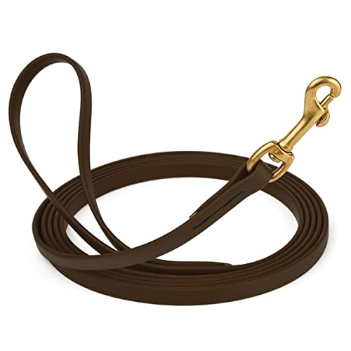 Viper K9 Biothane Working Dog Leash Waterproof Lead for Tracking Training Schutzhund Dog Sport & Search - Odor-Proof Long Line with Solid Brass Snap for Puppy Medium Large 1/2" x 10ft Chocolate Brown - color: Dark Chocolate Brown, size: 1/2" x 10ft