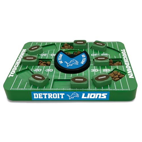 Pets First NFL Detroit Lions Large Puzzle Toy, Dog Puzzle Treat Toy, New Large Size, Interactive Dog Treat Toy, Dog Slow Feeding Toy - color: DETROIT LIONS, size: Large