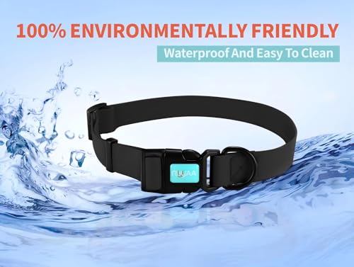 Waterproof Dog Collars,Easy Clean Collar,Adjustable Dog Collars for Small,Medium, Large Dogs(Black, M) - color: Black, size: M