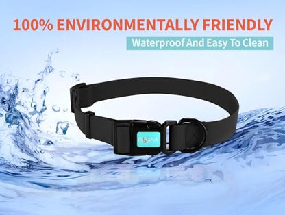 Waterproof Dog Collars,Easy Clean Collar,Adjustable Dog Collars for Small,Medium, Large Dogs(Black, M) - color: Black, size: M