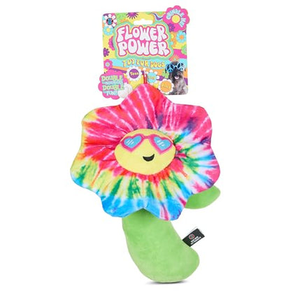 Bow Wow Squeaky Plush Dog Toys – Crinkle Sound – Fun Food & Novelty Shapes – Toss, Tug & Fetch – Canvas & Plush – for Small to Medium Dogs – Multiple Styles (1 Count) - color: Flower
