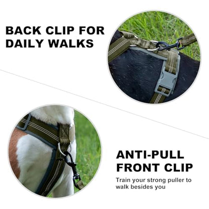Plutus Pet No Pull Dog Harness, Adjustable Nylon Harness with Soft Padding, Reflective and Heavy Duty Dog Harness for Small, Medium, Large Dogs(Ranger Green, XS) - color: Ranger Green, size: XS