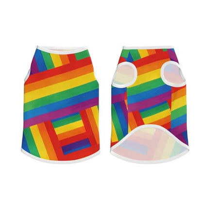 SWEET TANG Dog Lightweight T-Shirt Rainbow LGBT Pride Flag Stripes, Cool Breathable Stretchy Medium Large Dog Shirts, Soft Pet Shirts for Puppy Kitty Cats, X-Large - color: Pattern (192), size: X-Large