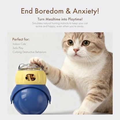 Mira's Pocket Wobble Treat Dispensing Pet Toy, Interactive Slow Feeder Puzzle Toy for Mental Stimulation and Boredom Relief for Cats and Dogs