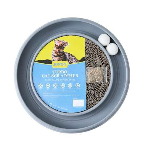 Cat Scratcher Toy Ball Track for Indoor Cats,Round Interactive Scratching Board Exercise Set for Bored Indoor Adult and Kitten Mental & Physical Stimulation (Grey) - color: Grey