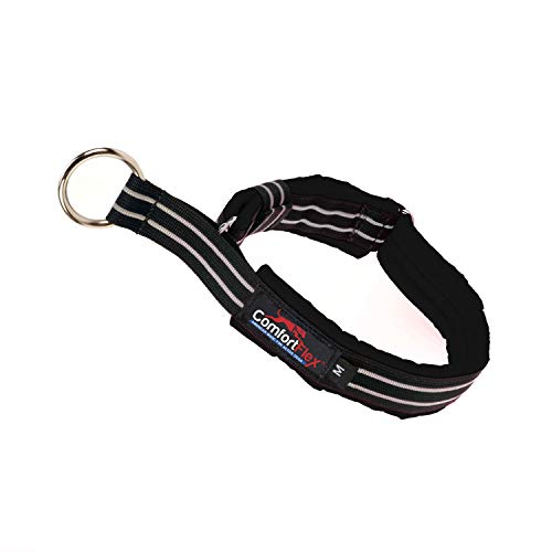 ComfortFlex Premium Padded Martingale Dog Collar – Reflective Waterproof Slip-On Limited Slip Collar for Gentle Control & Escape Prevention - XLarge, Raven Black - color: Black, size: XLarge
