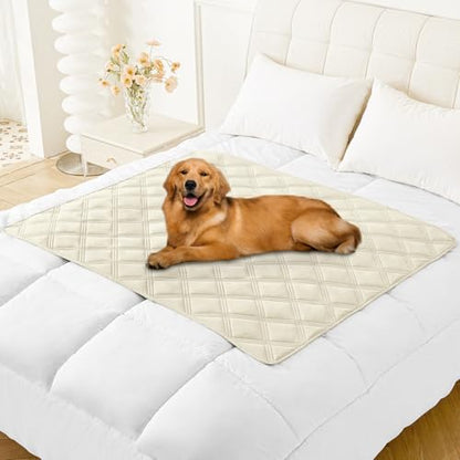 Smiry Waterproof Dog Bed Cover Blanket 40x50, Soft Reversible Pet Blanket, Washable Leakproof Cats Dogs Couch Cover for Sofa, Couch, Furniture, Beige/Beige - color: Beige/Beige, size: 40x50 Inch