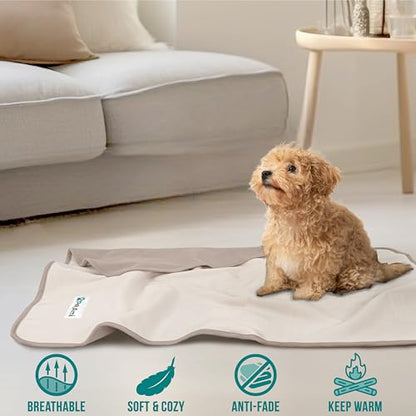 PetAmi Waterproof Pet Blanket Dog Bed Couch Cover for Furniture, Reversible Washable Soft Fleece - color: Taupe/Beige, size: X-Large (60x80)