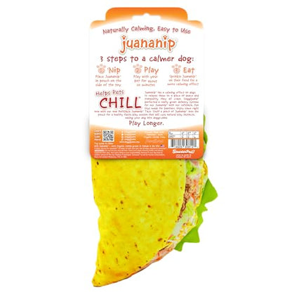Doggijuana Refillable Juananip Toy Bundle | Taco Bundle | Funny Dog Toy Plush with Catnip and Refill | Calming Aid for Dogs | Interactive Chew Toy for Play - style: Taco
