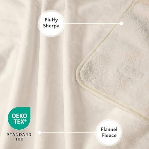 PETAMI Sherpa Fleece Waterproof CAT and Dog Blanket, Beige, Small - color: Beige, size: Small (24x32)