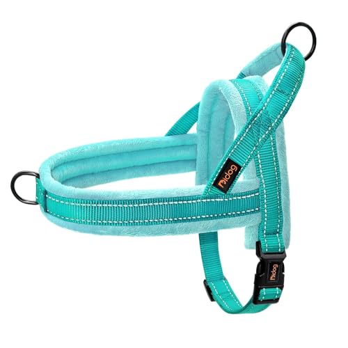 Didog Soft Flannel Padded Dog Vest Harness,Escape Proof/Quick Fit Reflective Dog Strap Harness, Easy for Training Walking(XS:Chest 15-18", Teal) - color: Teal, size: XS:chest 15-18"