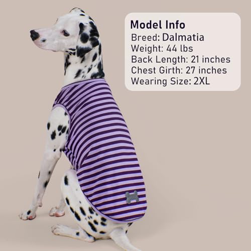 KYEESE 2Pack Dog Shirt, Soft Striped Dogs T Shirts, Lightweight Doggie Tank Top Cat Clothes, Sleeveless Dog Shirt for Small Dogs, Stretchy Pet Vest, Purple, Small - color: 03# 2Pack (Purple+Purple Striped), size: Small (4-7lbs)